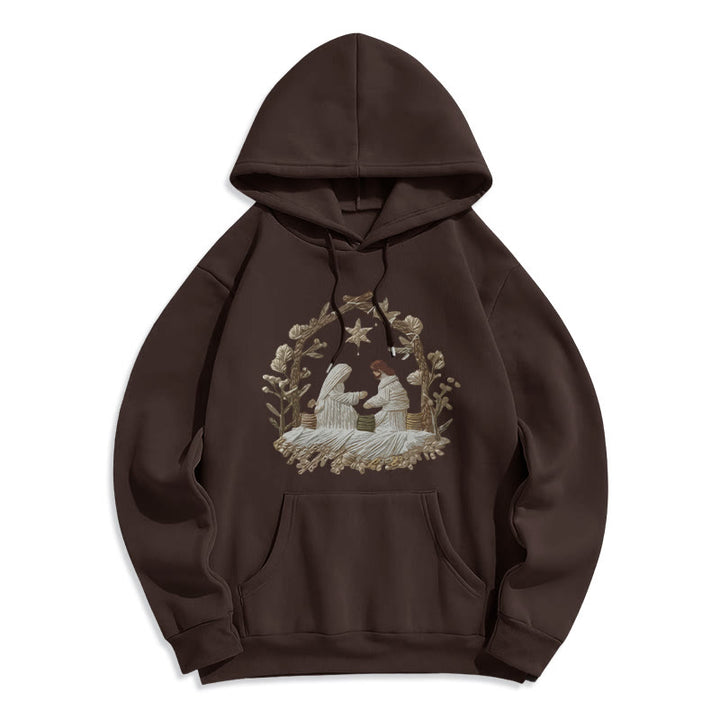 Christianartworkshop Weihnachtspullover mit Krippenmotiv, gefüttert mit Polyester - Braun - 2XL - image 1