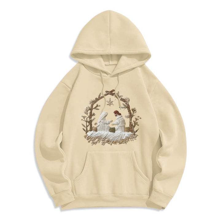 Christianartworkshop Weihnachtspullover mit Krippenmotiv, gefüttert mit Polyester - Beige - 2XL - image 4