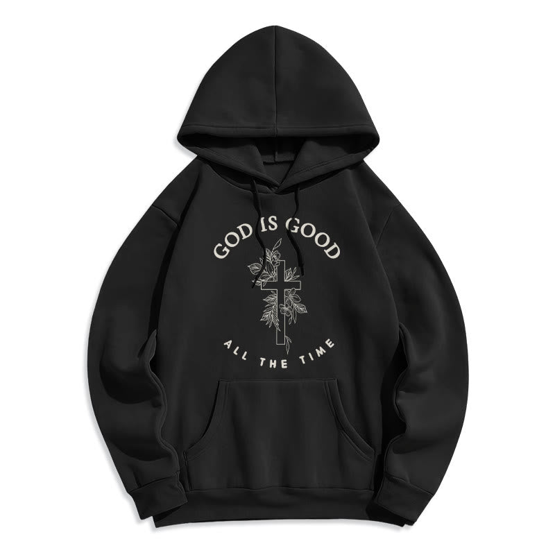 Christianartworkshop – „Gott ist immer gut“ – Glaubenszitat – Fleecegefütterter Polyester-Hoodie - Schwarz - 2XL - image 3