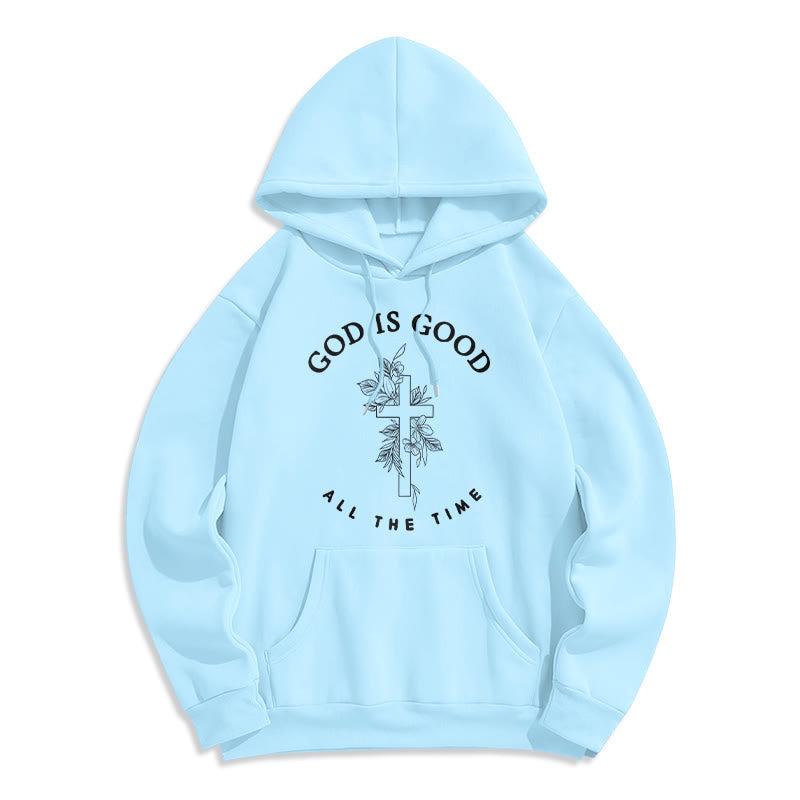 Christianartworkshop – „Gott ist immer gut“ – Glaubenszitat – Fleecegefütterter Polyester-Hoodie - Blau - 2XL - image 7