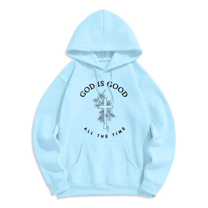 Christianartworkshop – „Gott ist immer gut“ – Glaubenszitat – Fleecegefütterter Polyester-Hoodie - Blau - 2XL - image 7