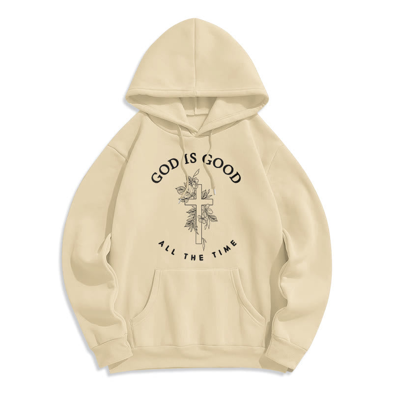 Christianartworkshop – „Gott ist immer gut“ – Glaubenszitat – Fleecegefütterter Polyester-Hoodie - Beige - 2XL - image 4