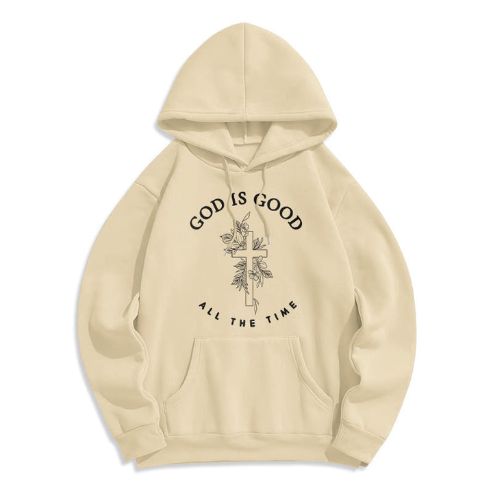 Christianartworkshop – „Gott ist immer gut“ – Glaubenszitat – Fleecegefütterter Polyester-Hoodie - Beige - 2XL - image 4