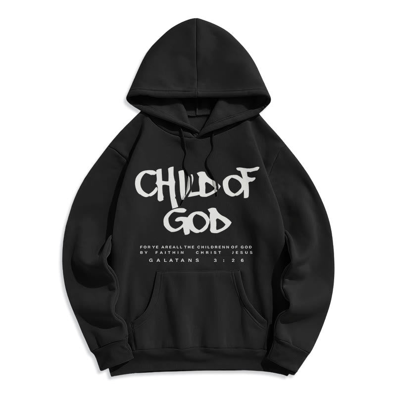 Christianartworkshop Kind Gottes Galater 3,26 Glaube Fleecegefütterter Polyester-Hoodie - Schwarz - 2XL - image 1