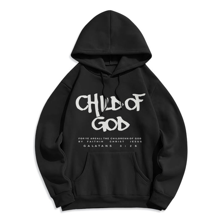 Christianartworkshop Kind Gottes Galater 3,26 Glaube Fleecegefütterter Polyester-Hoodie - Schwarz - 2XL - image 1