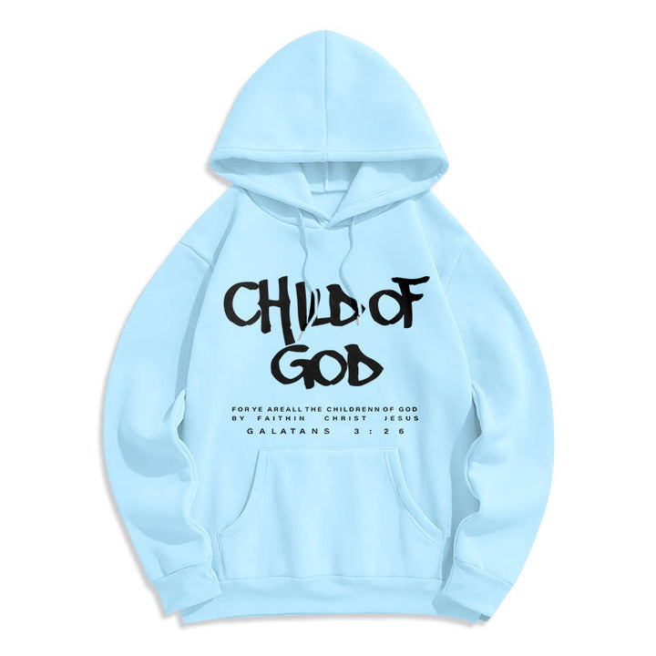 Christianartworkshop Kind Gottes Galater 3,26 Glaube Fleecegefütterter Polyester-Hoodie - Blau - 2XL - image 2