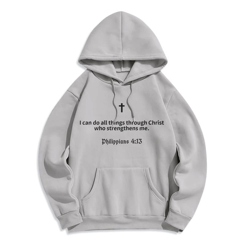 Christianartworkshop Philipper 4:13 Glaube Fleecegefütterter Polyester-Hoodie - Grau - 2XL - image 7