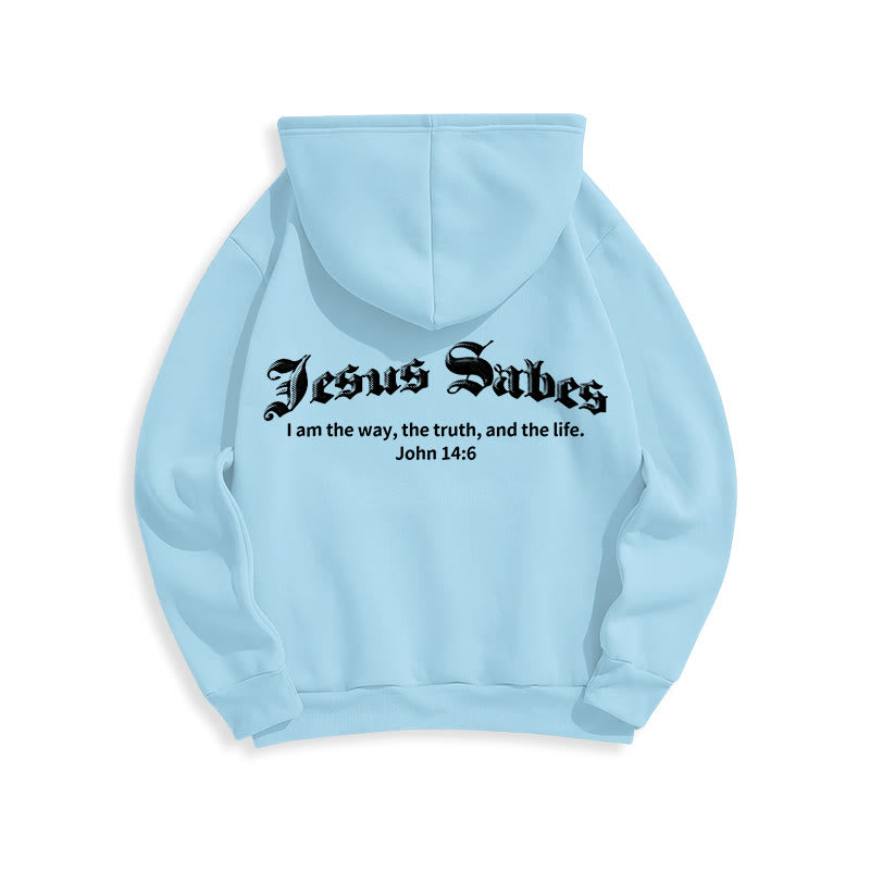 Christianartworkshop Jesus rettet Johannes 14:6 Glaubens-Fleece-gefütterter Polyester-Hoodie - image 14