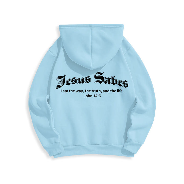 Christianartworkshop Jesus rettet Johannes 14:6 Glaubens-Fleece-gefütterter Polyester-Hoodie - image 14