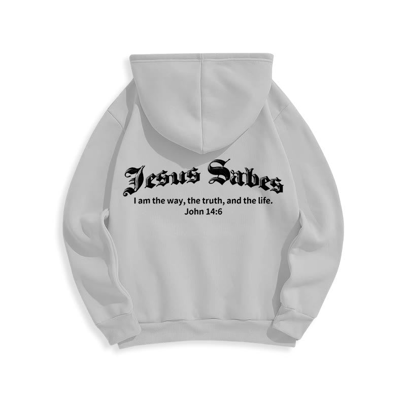 Christianartworkshop Jesus rettet Johannes 14:6 Glaubens-Fleece-gefütterter Polyester-Hoodie - image 2