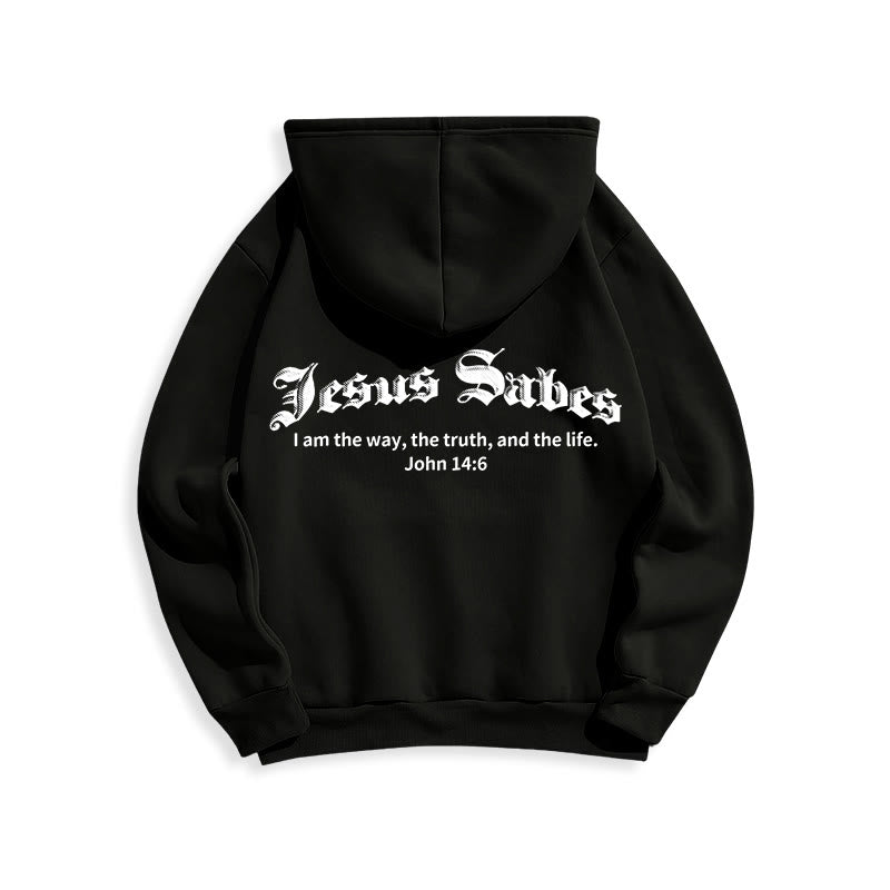 Christianartworkshop Jesus rettet Johannes 14:6 Glaubens-Fleece-gefütterter Polyester-Hoodie - image 11