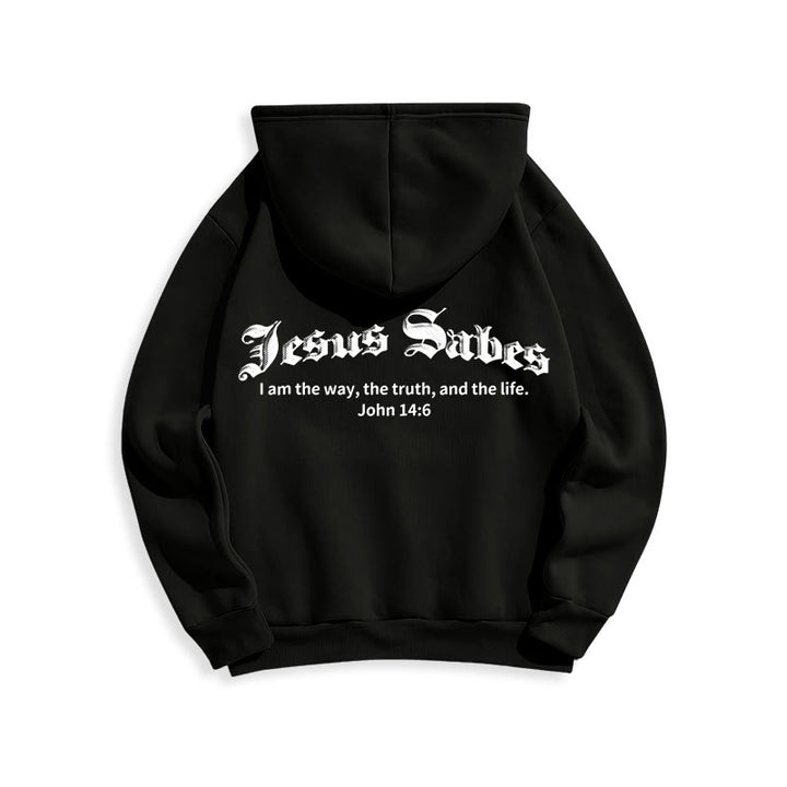 Christianartworkshop Jesus rettet Johannes 14:6 Glaubens-Fleece-gefütterter Polyester-Hoodie - image 11