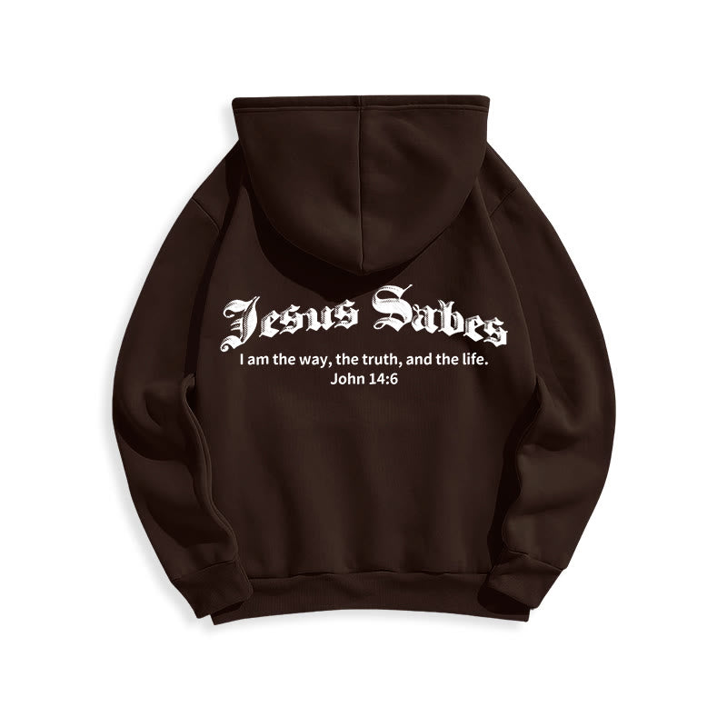 Christianartworkshop Jesus rettet Johannes 14:6 Glaubens-Fleece-gefütterter Polyester-Hoodie - image 8