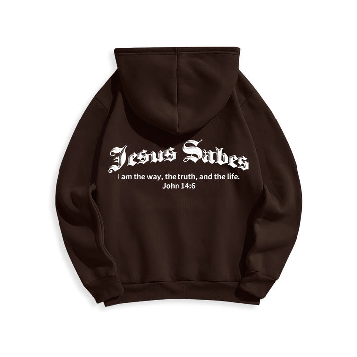 Christianartworkshop Jesus rettet Johannes 14:6 Glaubens-Fleece-gefütterter Polyester-Hoodie - image 8