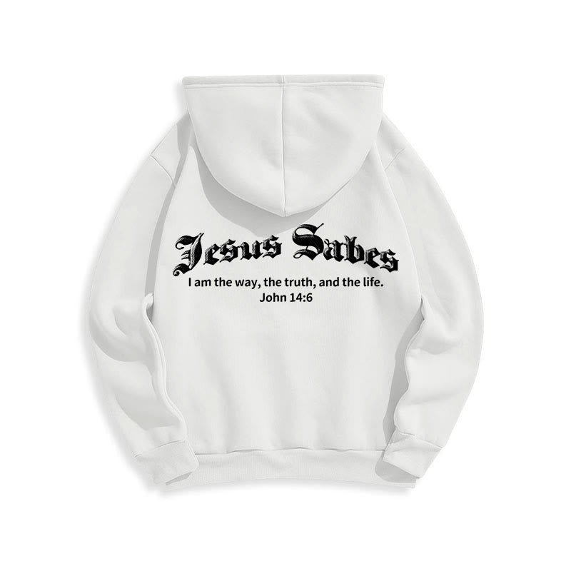Christianartworkshop Jesus rettet Johannes 14:6 Glaubens-Fleece-gefütterter Polyester-Hoodie - image 5