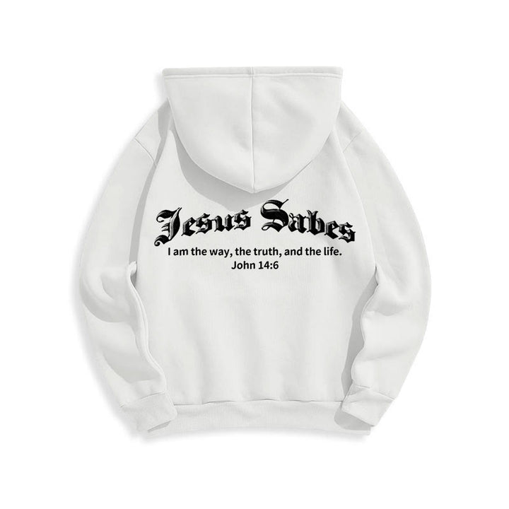 Christianartworkshop Jesus rettet Johannes 14:6 Glaubens-Fleece-gefütterter Polyester-Hoodie - image 5