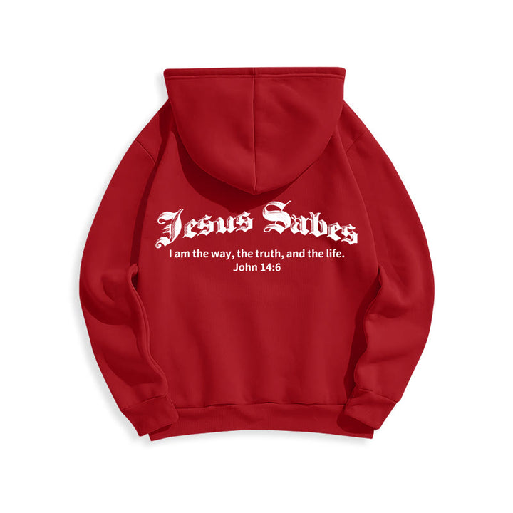 Christianartworkshop Jesus rettet Johannes 14:6 Glaubens-Fleece-gefütterter Polyester-Hoodie - image 17