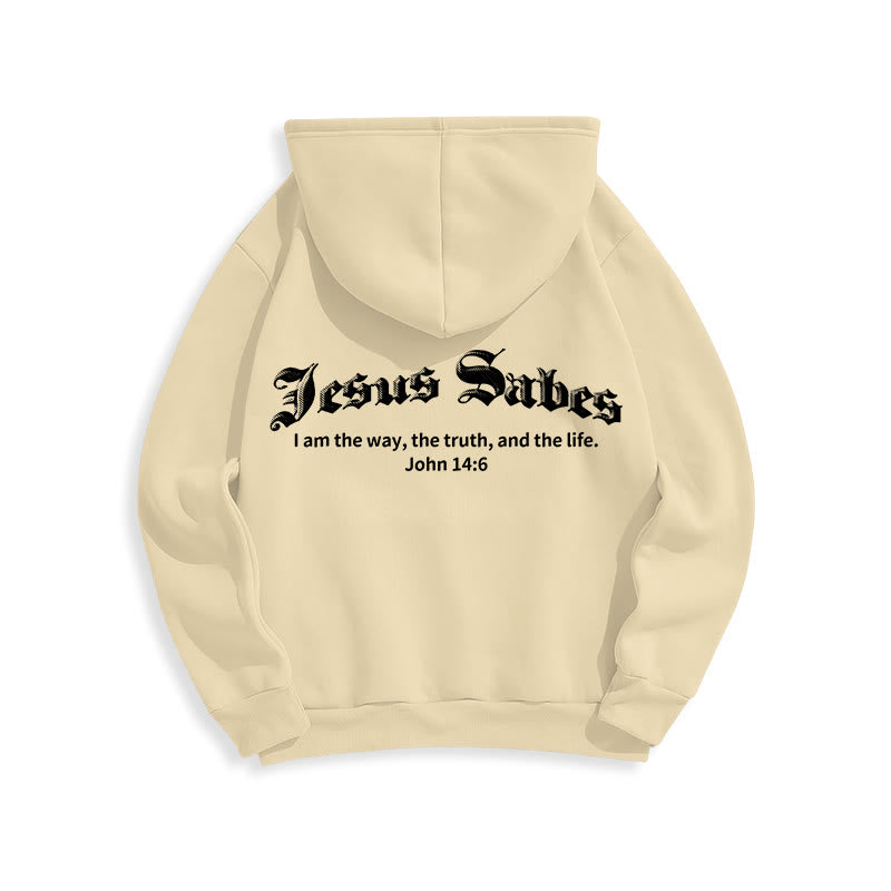 Christianartworkshop Jesus rettet Johannes 14:6 Glaubens-Fleece-gefütterter Polyester-Hoodie - image 23