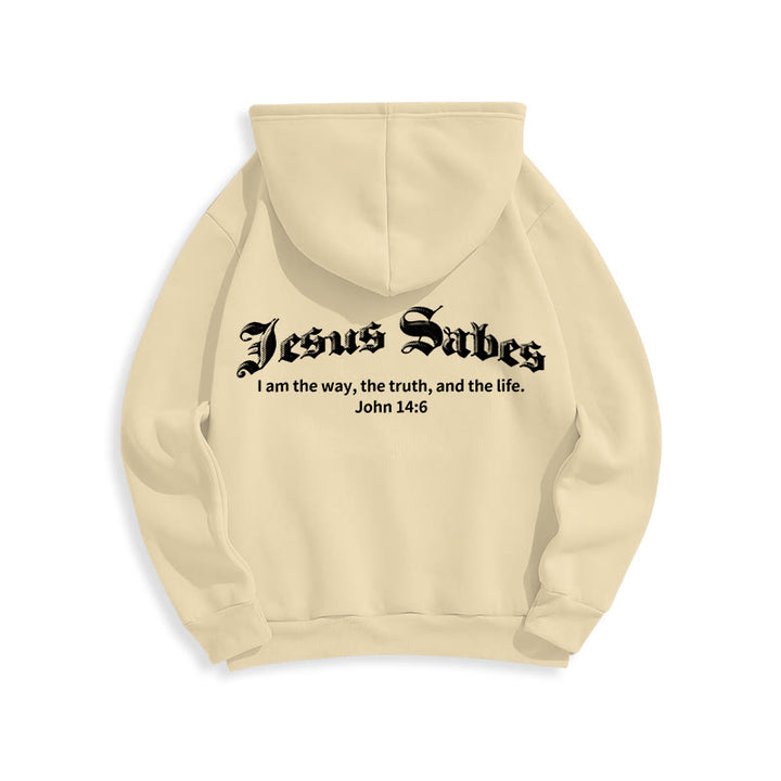 Christianartworkshop Jesus rettet Johannes 14:6 Glaubens-Fleece-gefütterter Polyester-Hoodie - image 23