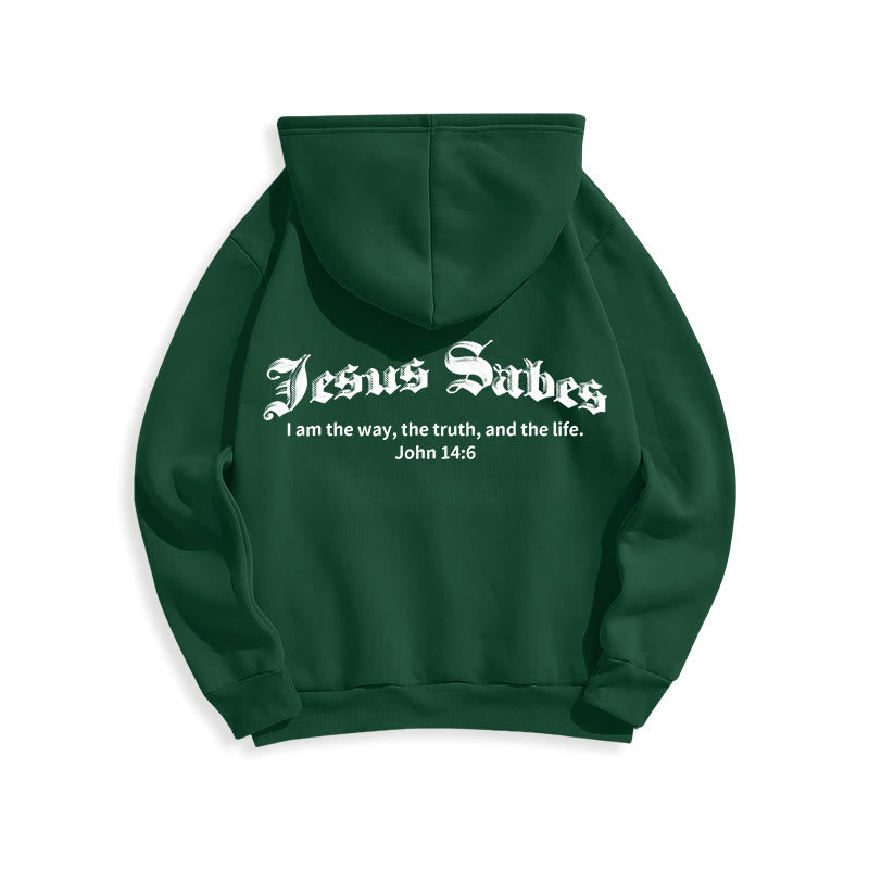 Christianartworkshop Jesus rettet Johannes 14:6 Glaubens-Fleece-gefütterter Polyester-Hoodie - image 20