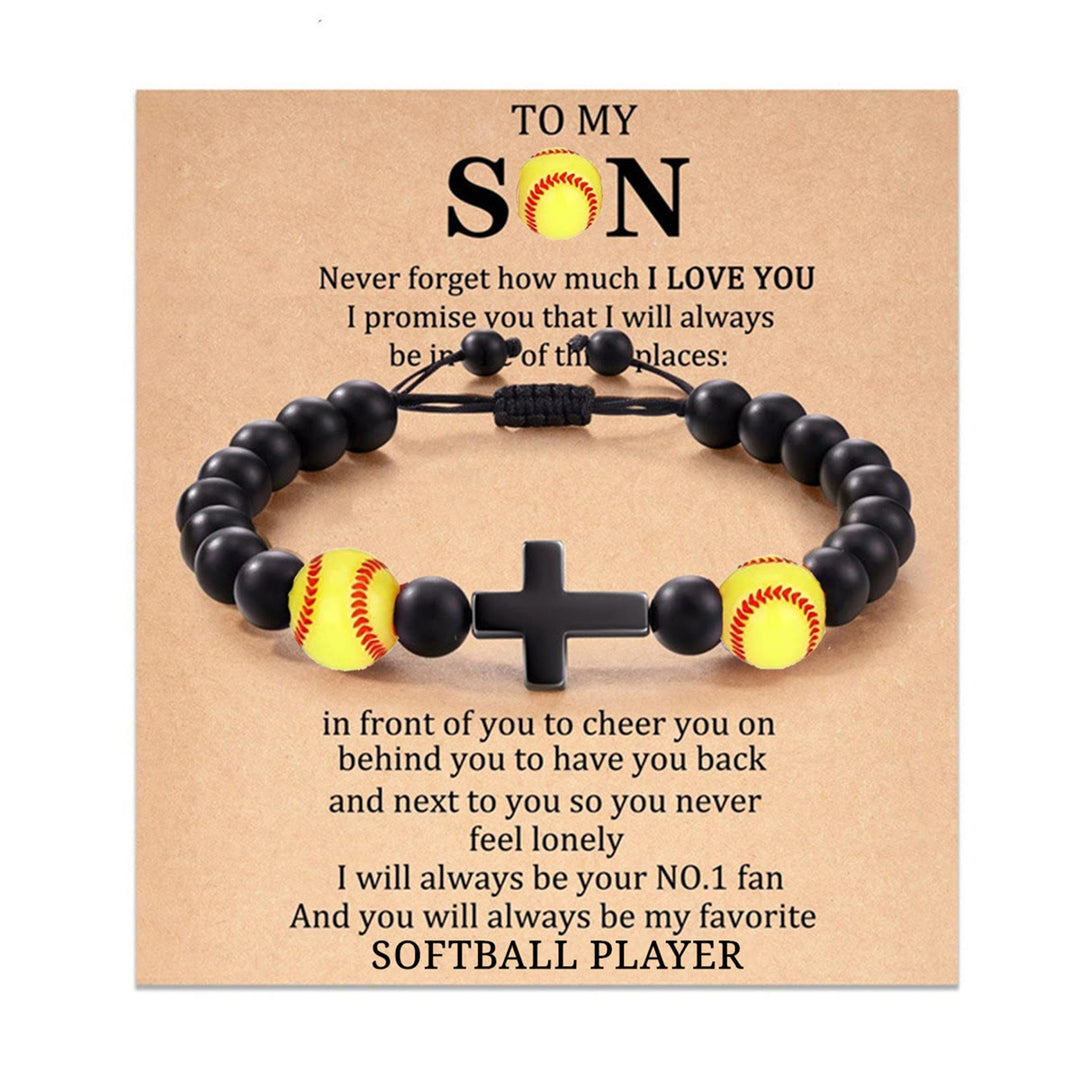 Christianartworkshop Kreuz- und Sportperlenarmband: Zarte Hingabe für Sportbegeisterte - Softball FÜR MEINEN SOHN - image 10