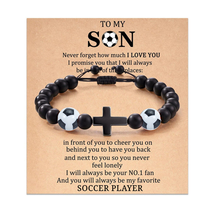 Christianartworkshop Kreuz- und Sportperlenarmband: Zarte Hingabe für Sportbegeisterte - Fußball für meinen Sohn - image 11