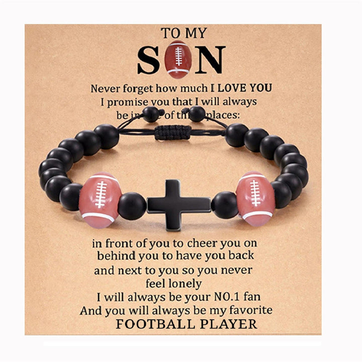 Christianartworkshop Kreuz- und Sportperlenarmband: Zarte Hingabe für Sportbegeisterte - Rugby für meinen Sohn - image 9