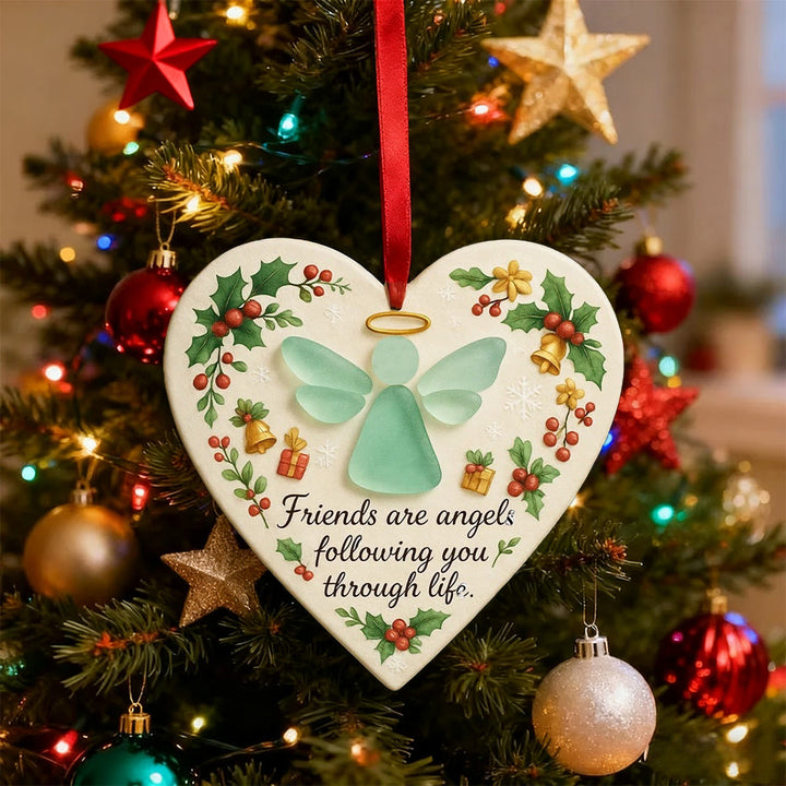 Christianartworkshop 2D-Weihnachtsschmuck: Engelsymbol & Freundschaftsspruch für festliche Freude - image 4