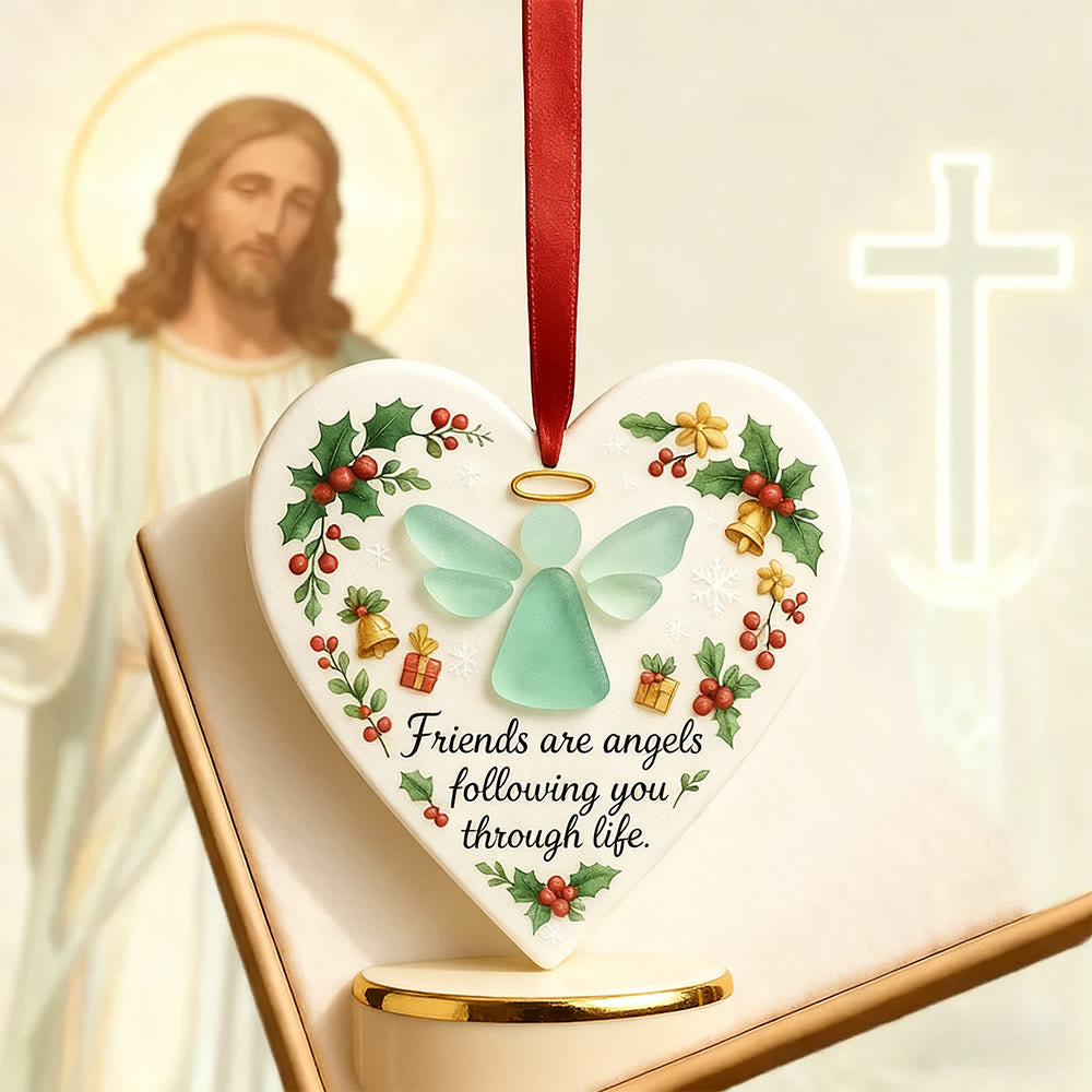 Christianartworkshop 2D-Weihnachtsschmuck: Engelsymbol & Freundschaftsspruch für festliche Freude - image 5