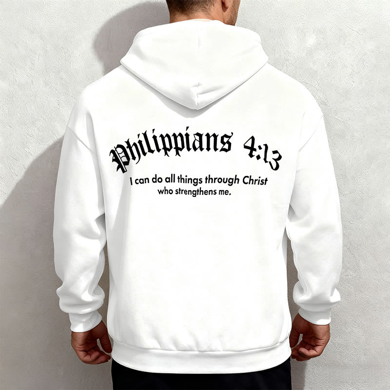 Christianartworkshop Zitat-Stil Mutiger Glaube in Philipper 413 Fleecegefütterter Polyester-Hoodie - image 1
