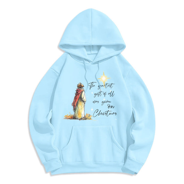Christianartworkshop Weihnachtsstern-Kapuzenpullover aus Polyester mit Fleece-Futter, gefüttert mit Polyester - Blau - 2XL - image 4