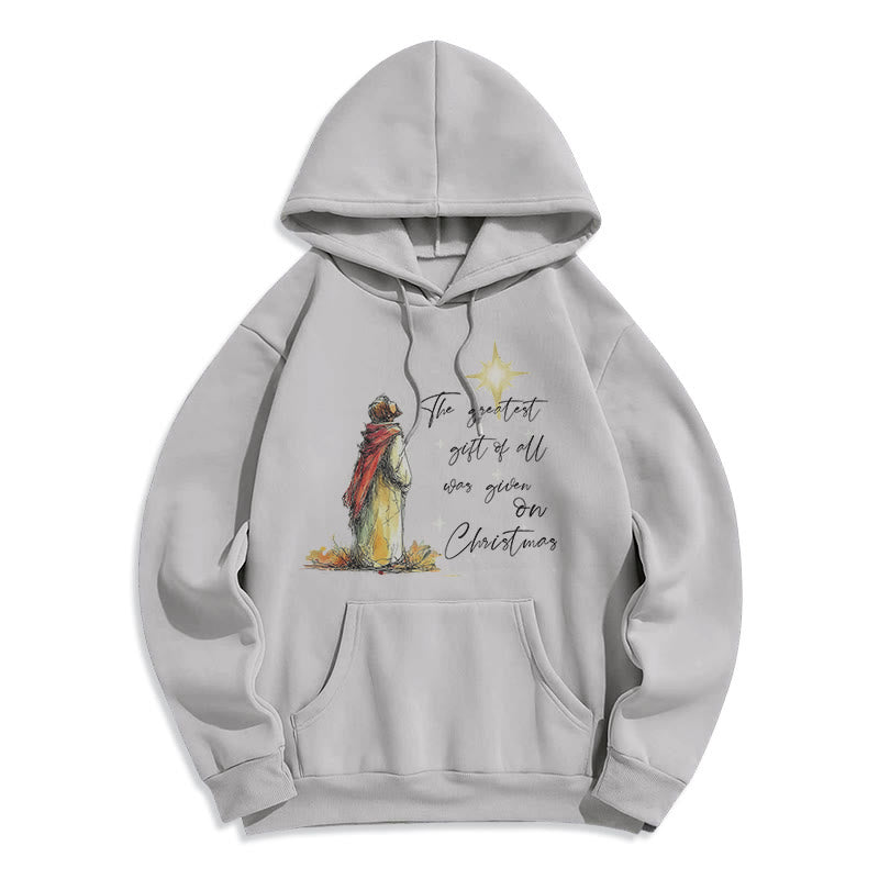 Christianartworkshop Weihnachtsstern-Kapuzenpullover aus Polyester mit Fleece-Futter, gefüttert mit Polyester - Grau - 2XL - image 6