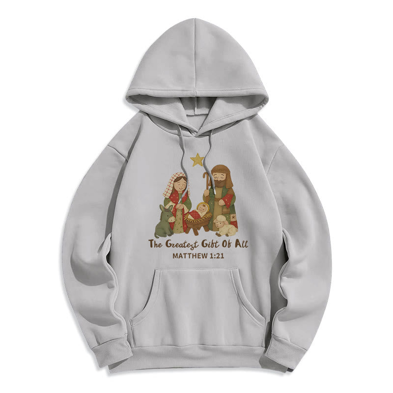 Christianartworkshop Weihnachts-Hoodie „Glaube & Wärme“ mit Fleece-Futter aus Polyester - Grau - 2XL - image 8