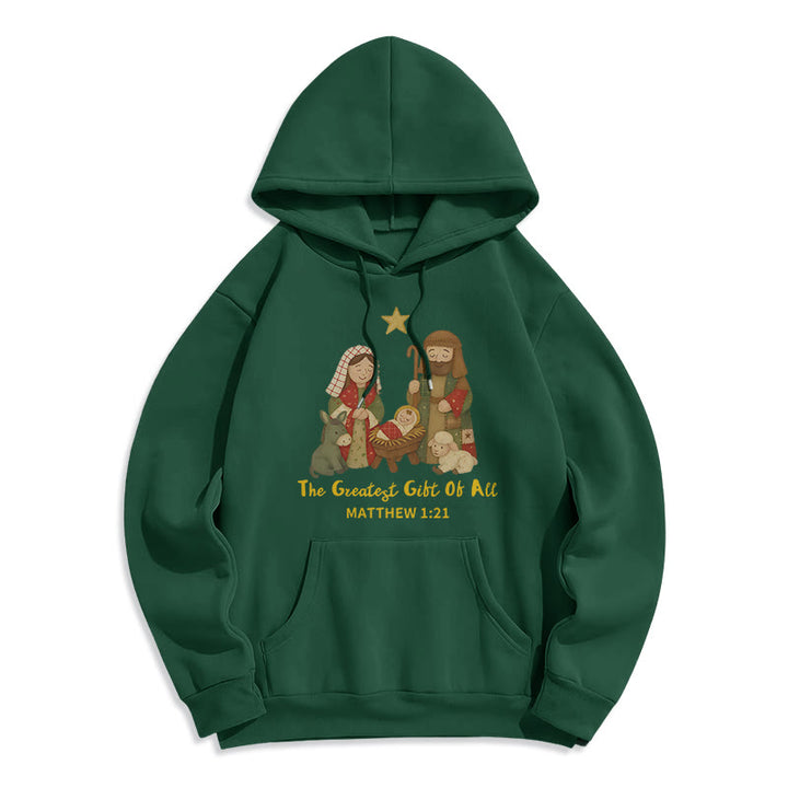Christianartworkshop Weihnachts-Hoodie „Glaube & Wärme“ mit Fleece-Futter aus Polyester - Grün - 2XL - image 4