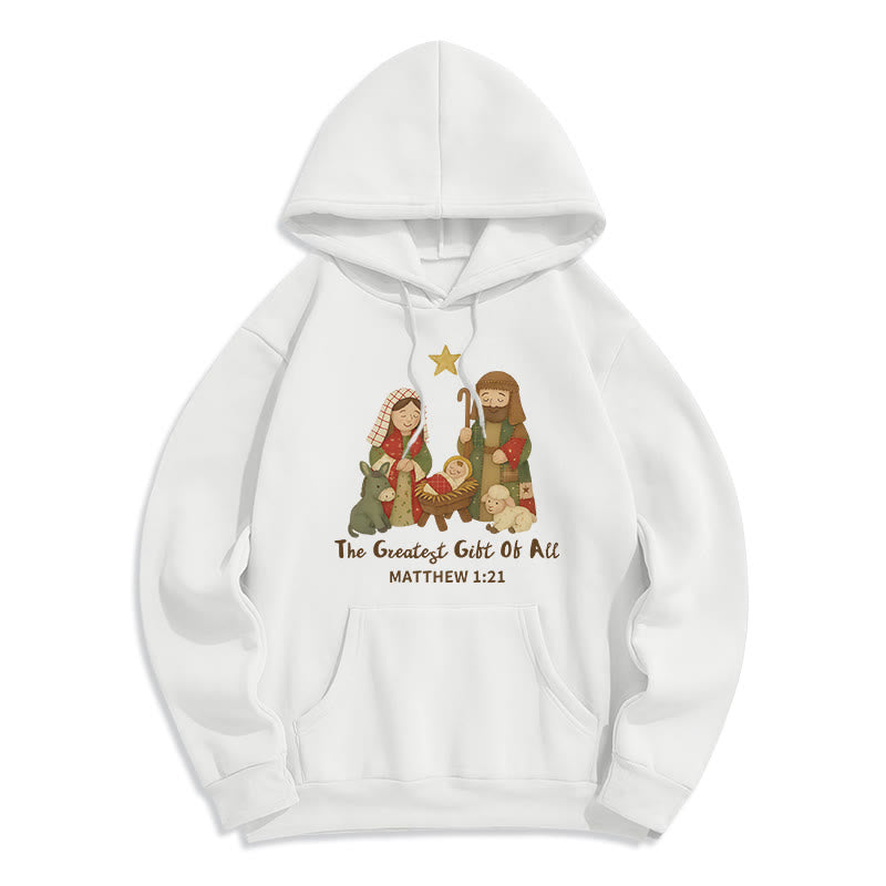 Christianartworkshop Weihnachts-Hoodie „Glaube & Wärme“ mit Fleece-Futter aus Polyester - Weiß - 2XL - image 0
