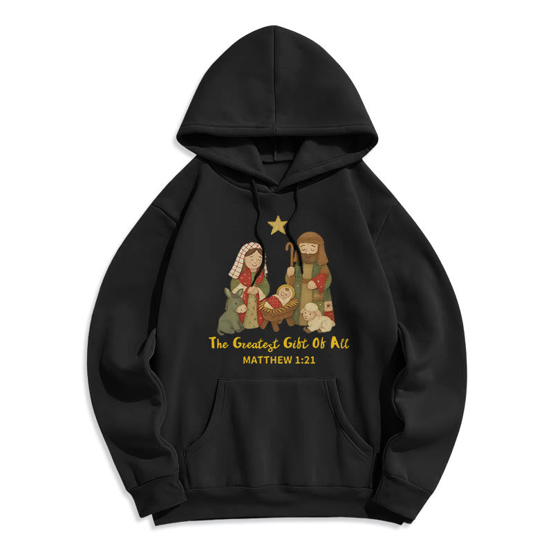 Christianartworkshop Weihnachts-Hoodie „Glaube & Wärme“ mit Fleece-Futter aus Polyester - Schwarz - 2XL - image 3