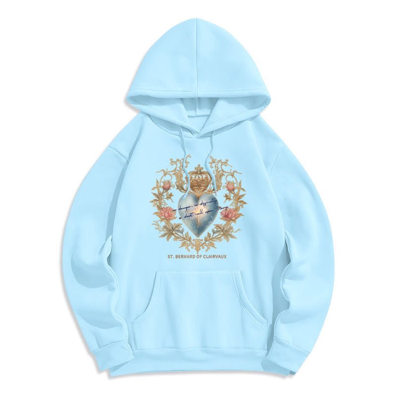 Christianartworkshop Herz-Jesu- und Bernhardiner-Fleece-gefütterter Polyester-Hoodie - Blau - 2XL - image 7