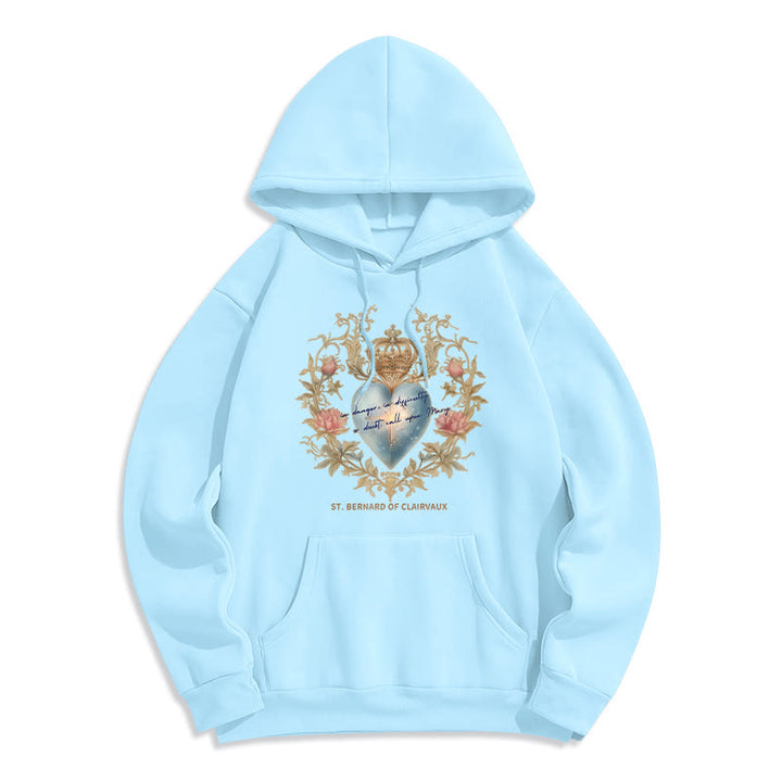 Christianartworkshop Herz-Jesu- und Bernhardiner-Fleece-gefütterter Polyester-Hoodie - Blau - 2XL - image 7
