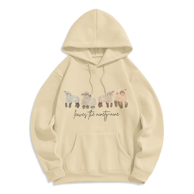 Christianartworkshop Kapuzenpullover mit Schaf- und Hirtenmotiv, gefüttert mit Polyester, Fleece-Futter - Beige - 2XL - image 2