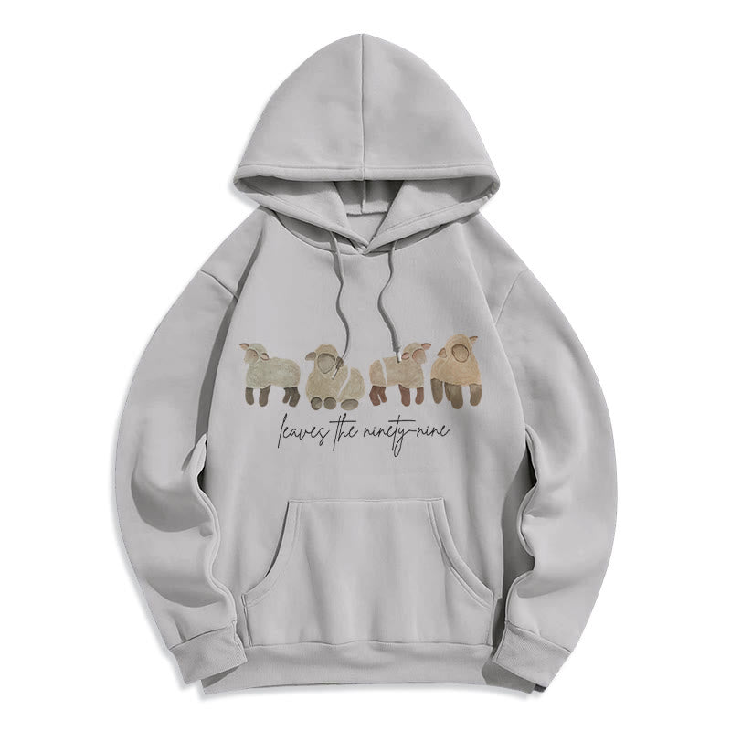 Christianartworkshop Kapuzenpullover mit Schaf- und Hirtenmotiv, gefüttert mit Polyester, Fleece-Futter - Grau - 2XL - image 3