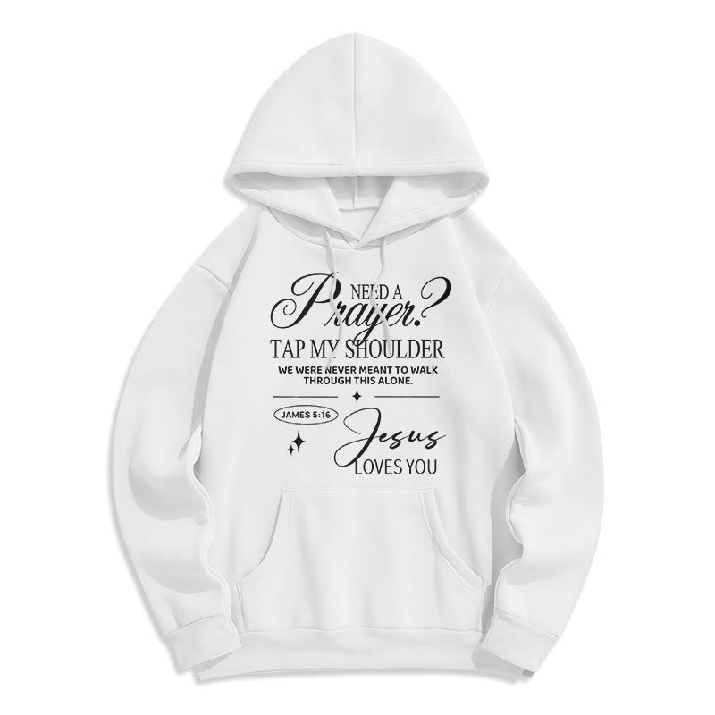 Christianartworkshop Jakobus 5:16 & Gebet Fleecegefütterter Polyester-Hoodie - Weiß - 2XL - image 4