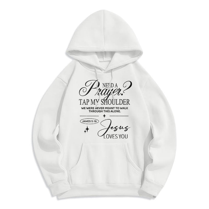 Christianartworkshop Jakobus 5:16 & Gebet Fleecegefütterter Polyester-Hoodie - Weiß - 2XL - image 4