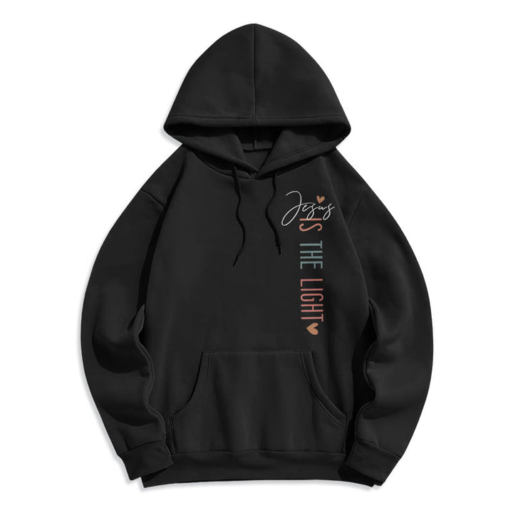 Christianartworkshop Jesus ist das Licht Blumenkreuz Glaube Fleecegefütterter Polyester-Hoodie - image 22