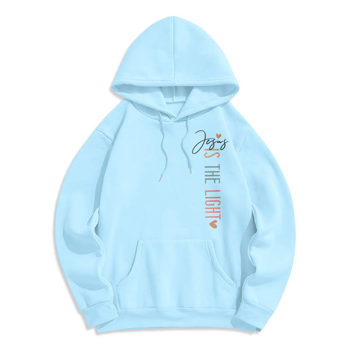 Christianartworkshop Jesus ist das Licht Blumenkreuz Glaube Fleecegefütterter Polyester-Hoodie - image 7