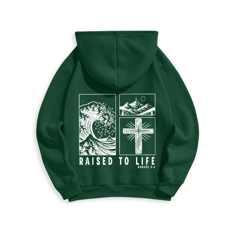 Christianartworkshop Römer 6:4 Auferstanden zum Leben Fleecegefütterter Polyester-Hoodie - image 8