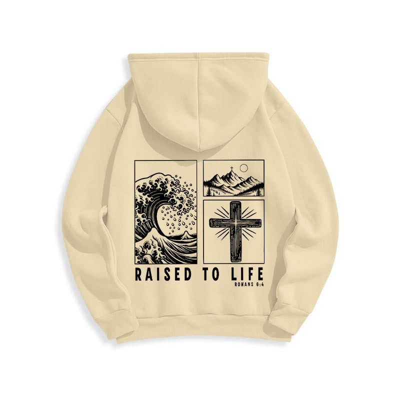 Christianartworkshop Römer 6:4 Auferstanden zum Leben Fleecegefütterter Polyester-Hoodie - image 17