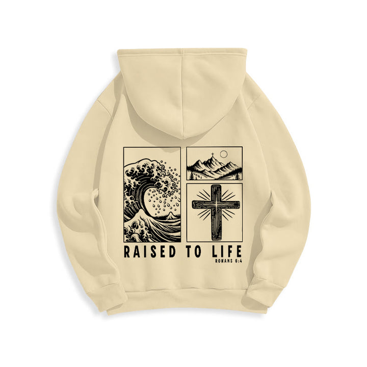 Christianartworkshop Römer 6:4 Auferstanden zum Leben Fleecegefütterter Polyester-Hoodie - image 17