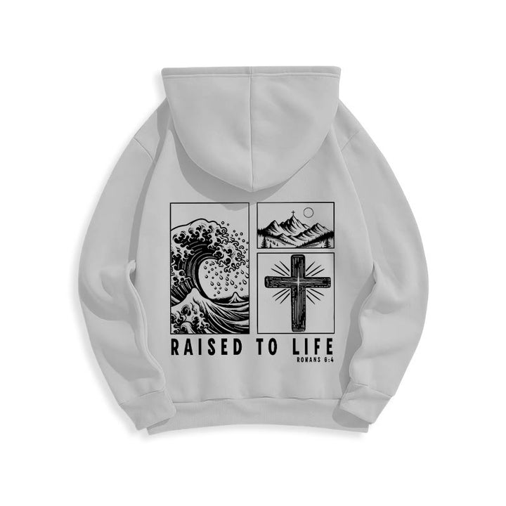 Christianartworkshop Römer 6:4 Auferstanden zum Leben Fleecegefütterter Polyester-Hoodie - image 20