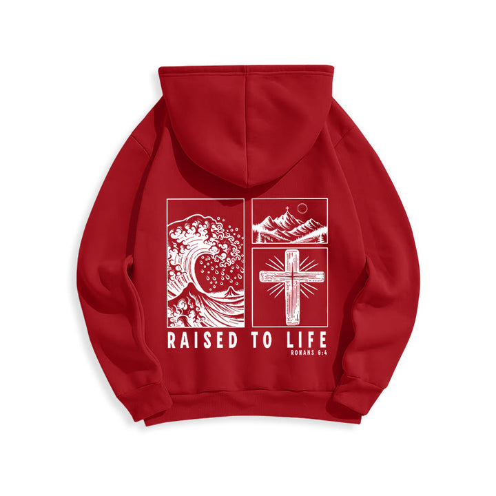 Christianartworkshop Römer 6:4 Auferstanden zum Leben Fleecegefütterter Polyester-Hoodie - image 11