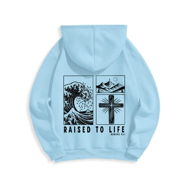 Christianartworkshop Römer 6:4 Auferstanden zum Leben Fleecegefütterter Polyester-Hoodie - image 14